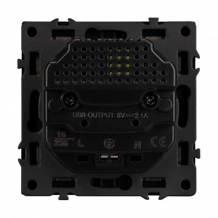 Розетка с заземлением и со шторкой и 2хUSB type A, без рамки Arlight NOBE 054291(1)