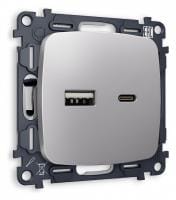 Розетка 2хUSB type A и C без рамки Ambrella Volt OMEGA MO511010