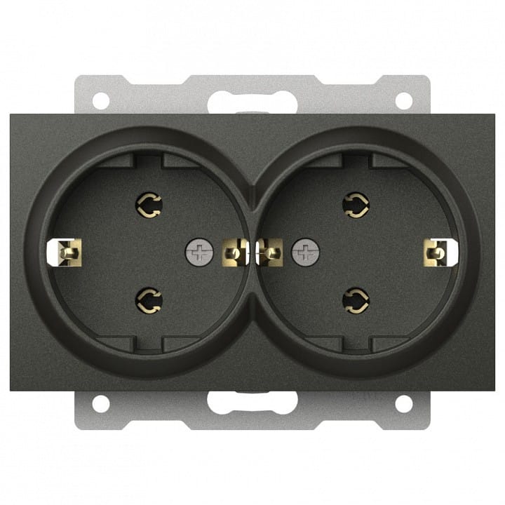 Розетка двойная с заземлением, без рамки Elbi Eleсtriс Zena Vega 609-011100-907