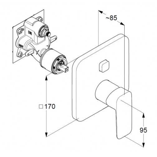 Смеситель для ванны и душа Kludi Pure&Style 406590575