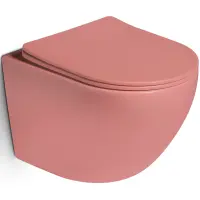 Унитаз подвесной SantiLine SL-5104 безободковый, с сиденьем микролифт, персиковый матовый