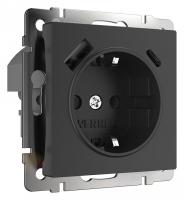 Розетка с заземлением и со шторками и USB без рамки Werkel черный W1171708