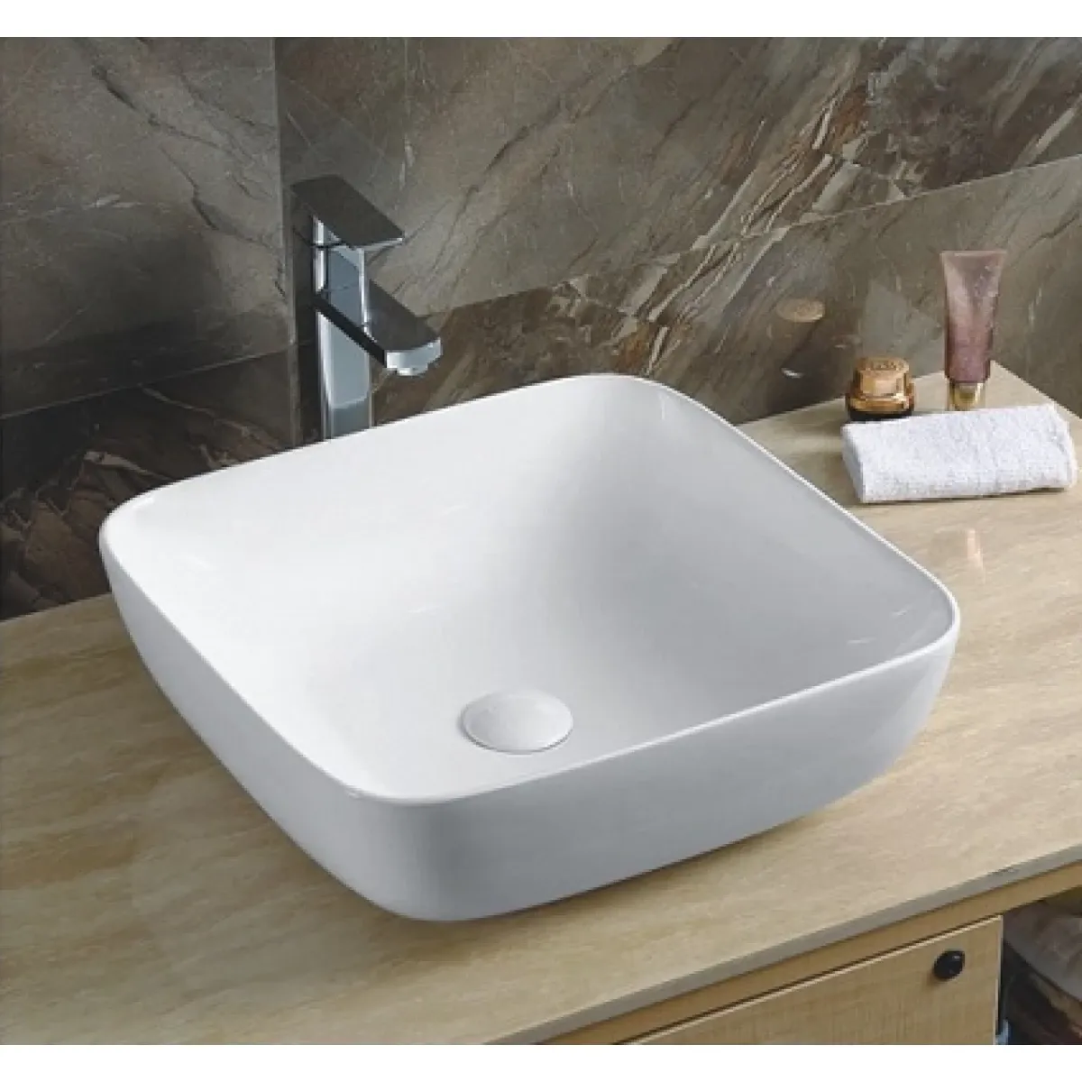 Раковина-чаша CeramaLux 9439 45,5x45,5 см, накладная, белый