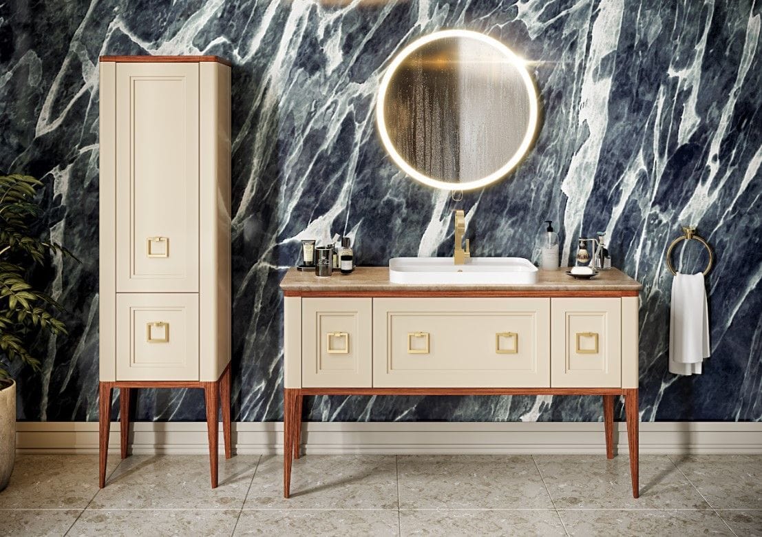 Пенал Bagno Piu Tribeca 40 TR-3-175-03 DX + BU 014.75.Con Oro матовый капучино/светлое дерево