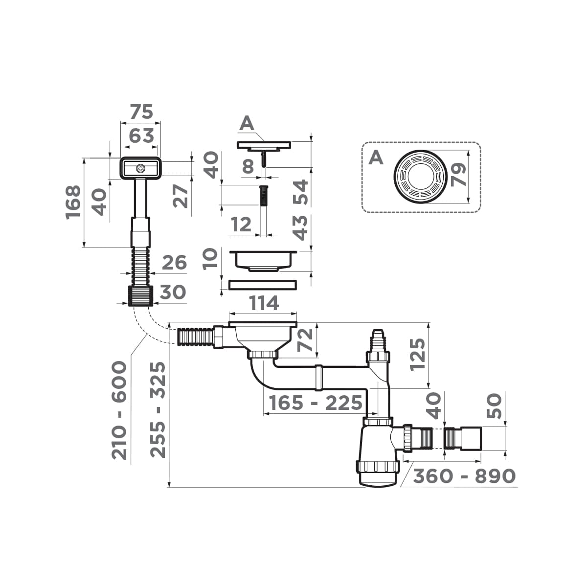 Сифон для мойки Omoikiri WK-1-S-GM 4956492