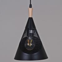 Подвесной светильник Reluce 03250-1 03250-3.9-01 BK+WOOD