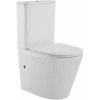 Унитаз-компакт CeramaLux TR2175 безободковый, торнадо, с сиденьем микролифт, белый