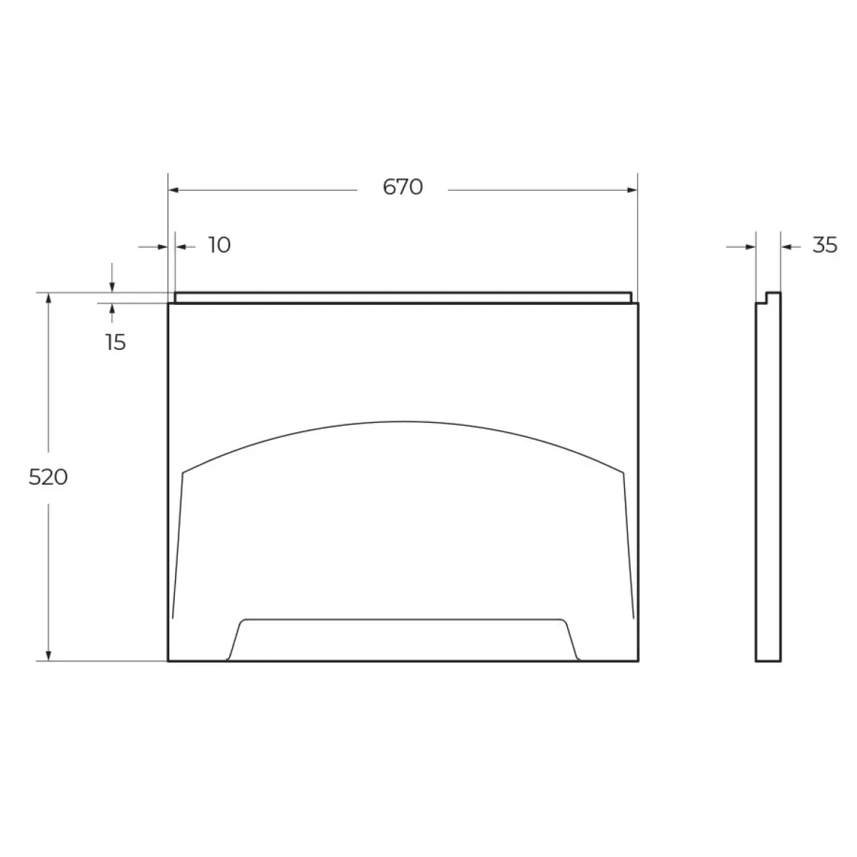 Торцевая панель 67 см Cezares Eco ECO-F-70-SP-W37