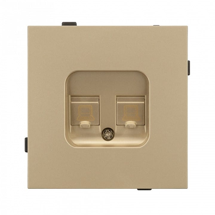 Розетка двойная Ethernet RJ-45 и со шторками, без рамки Arlight SCT-TENDO 054596