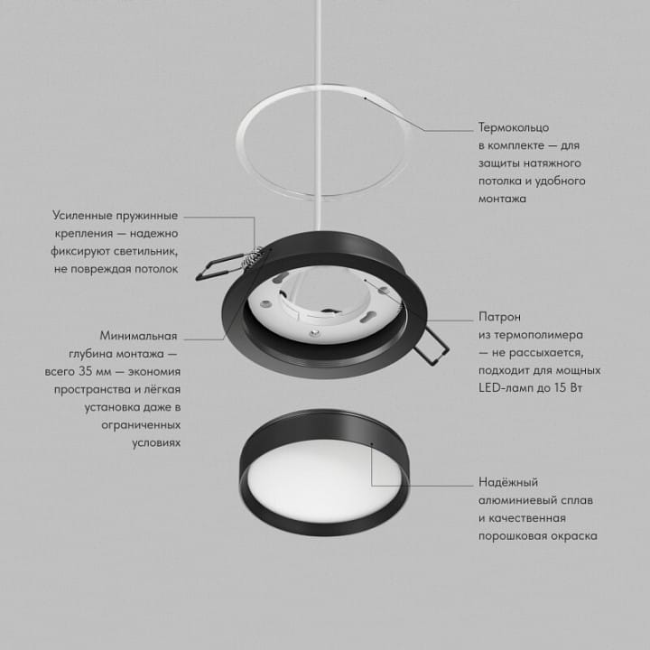 Встраиваемый светильник Denkirs RATIO DK-DH2000-BK
