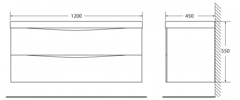 Тумба под раковину Belbagno Marino MARINO-1200-2C-SO-WO-P Rovere Bianco