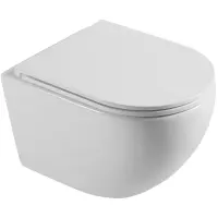 Унитаз подвесной Agger AT03100 безободковый, с сиденьем микролифт, белый глянец