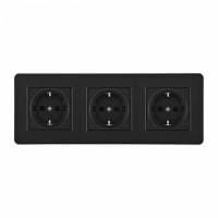 Розетка с заземлением и со шторкой Arte Milano SET16-3 SET16-3-40-1x3 black