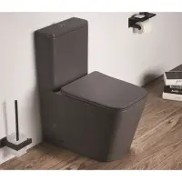 Унитаз-компакт CeramaLux 2170AXMDH безободковый, с сиденьем микролифт, серый матовый