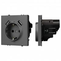 Розетка с заземлением и 2хUSB type A, без рамки Arlight SCT 054291