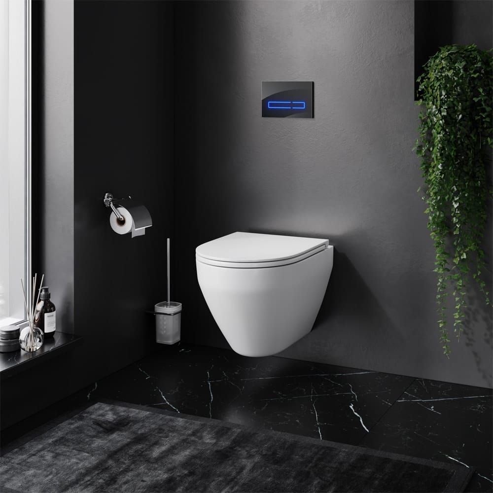 Комплект инсталляция с унитазом и клавишей AM.PM Spirit 2.0 IS450A38.701700 белый черный