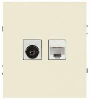 ТВ-розетка и розетка Ethernet RJ-45 без рамки Эра Arktik Б0070495