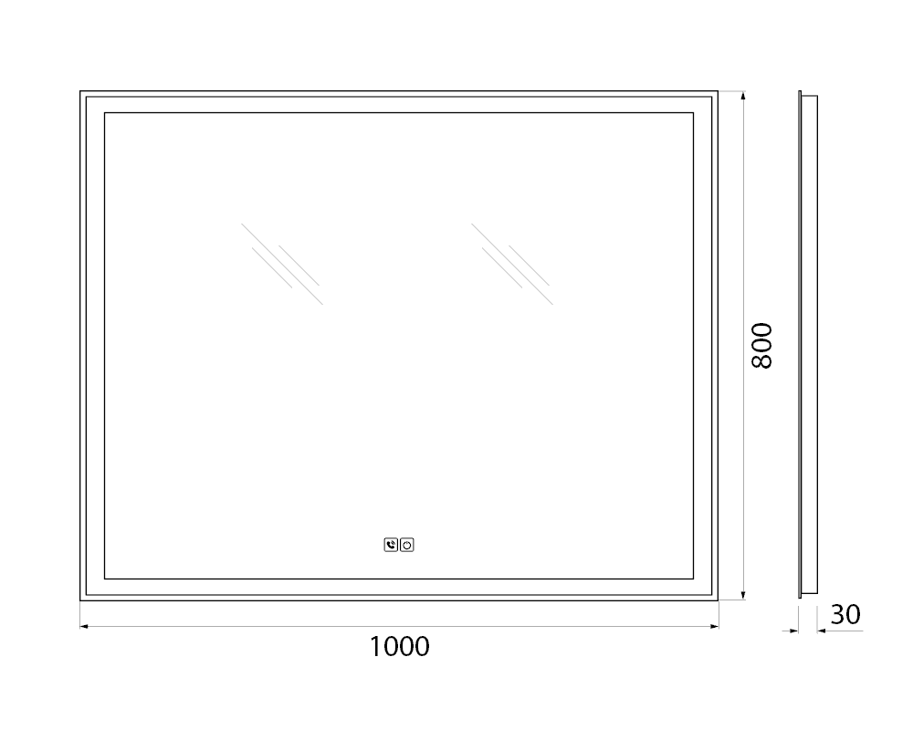 Зеркало BelBagno SPC-GRT-1000-800-LED-TCH-PHONE