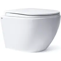 Унитаз подвесной Charus Estella EWC700-121WТ безободковый, торнадо, с сиденьем микролифт, белый