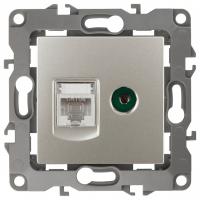 ТВ-розетка и розетка Ethernet RJ-45 без рамки Эра Эра 12 12-3110-15