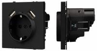 Розетка с заземлением и со шторкой и 2хUSB type A, без рамки Arlight NOBE 054289(1)