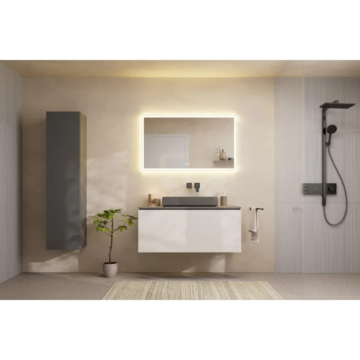Раковина-чаша Hansgrohe Xuniva Evo E 60326760 65x40 см, накладная, серый матовый