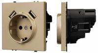 Розетка с заземлением и со шторкой и 2хUSB type A, без рамки Arlight NOBE 054290(1)