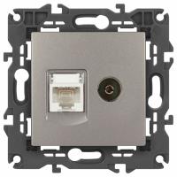 ТВ-розетка и розетка Ethernet RJ-45 без рамки Эра Эра Elegance 14-3110-16