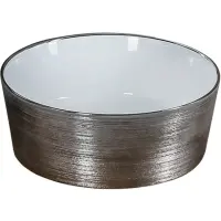 Раковина-чаша CeramaLux C1054 36,5x36,5 см, накладная, белый/серебряный