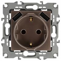 Розетка с заземлением и со шторкой и 2хUSB, без рамки Эра Эра 12 12-4109-13