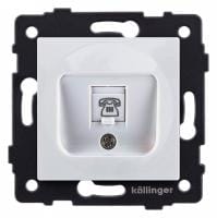 Розетка телефонная RJ-11 со штрокой, без рамки Kollinger  REA-009WH