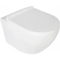 Унитаз подвесной Agger AT09150L безободковый, торнадо, с сиденьем микролифт, белый глянец