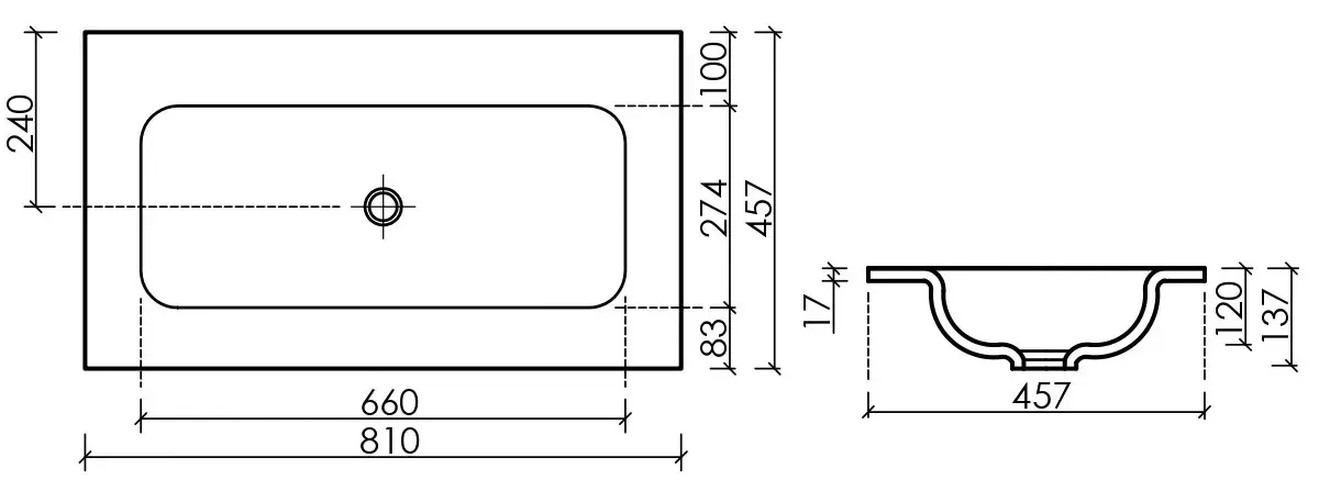 Раковина Ceramica Nova Grace CN7012wx 81x45,7 см, накладная, белый