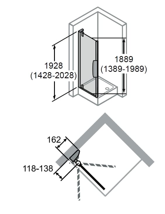 Дверь в нишу Huppe Target Design 882051.087.322