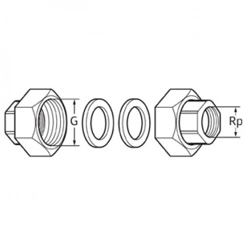 Комплект гаек для насоса WILO R11/2"-R1"GT (3XPART)+BOX-CHR