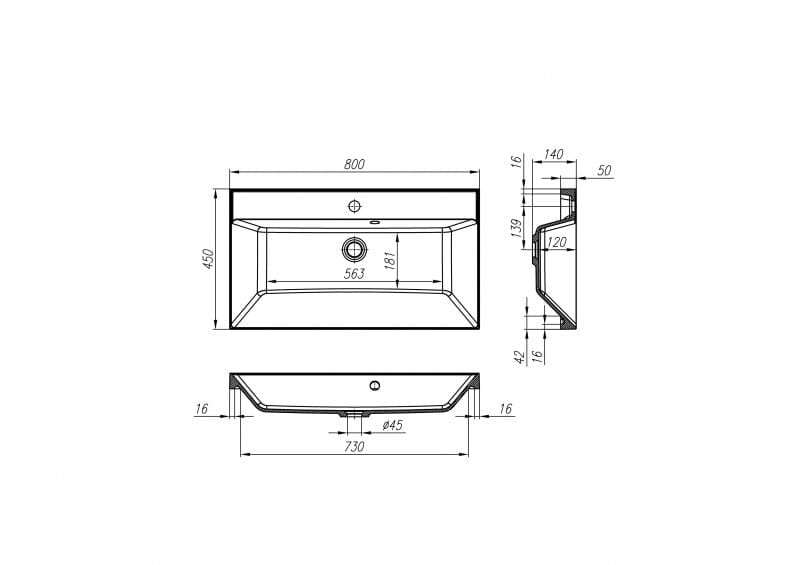 Тумба под раковину BelBagno AURORA AURORA-800-2C-SO-BL