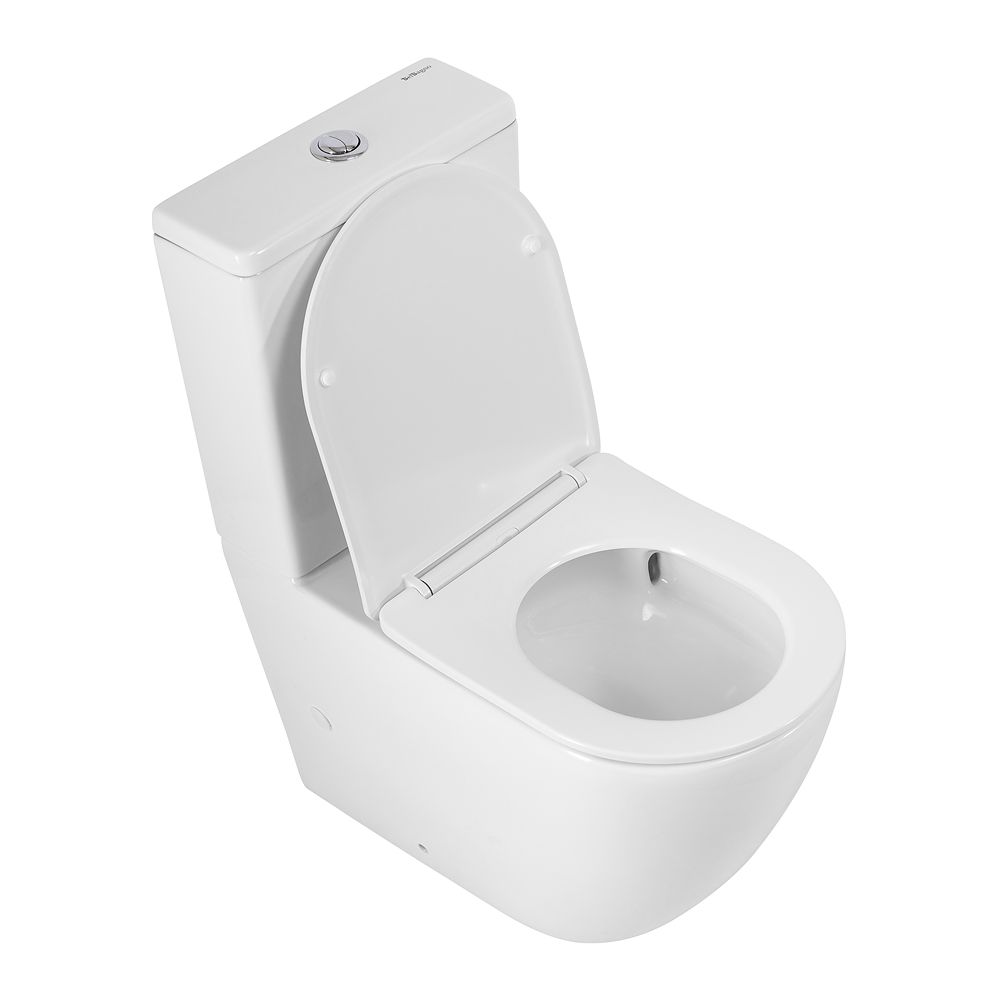 Унитаз-компакт безободковый с сиденьем и смывом TORNADO BelBagno SFERA-TOR BB2141CP-TOR/SC