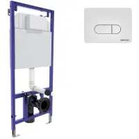 Инсталляция для унитаза Berges Novum D1 040231 с кнопкой смыва, белый глянец