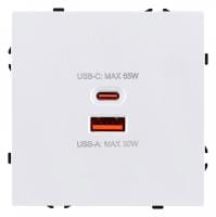 Розетка 2хUSB type A и C без рамки Kollinger Eclipse EC-024WH