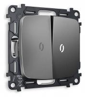 Выключатель проходной двухклавишный с подсветкой без рамки Ambrella Volt Quant MO654035