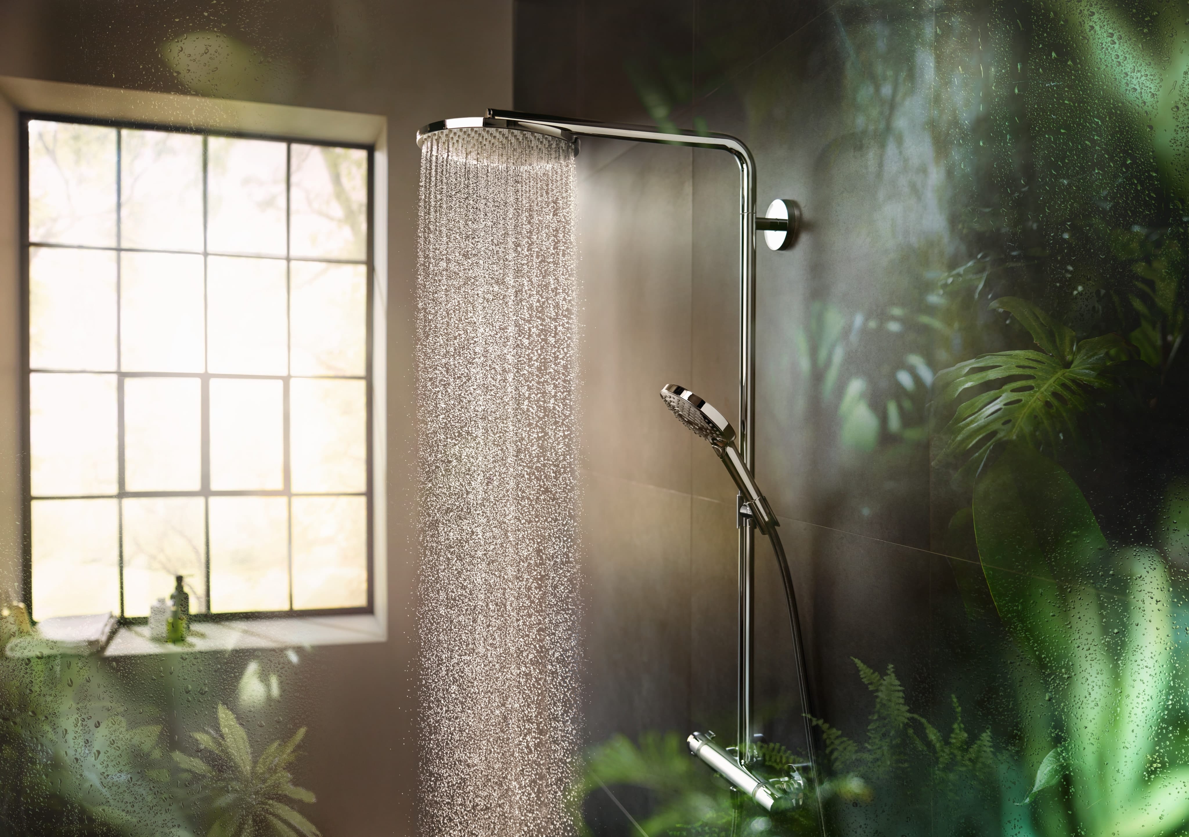 Душевая система hansgrohe Raindance Select S Showerpipe 240 1jet P 27633670 с термостатом матовый черный