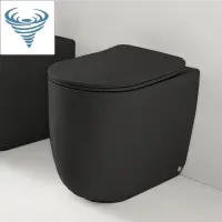 Унитаз приставной Kerasan Nolita 531931 безободковый, торнадо, черный матовый