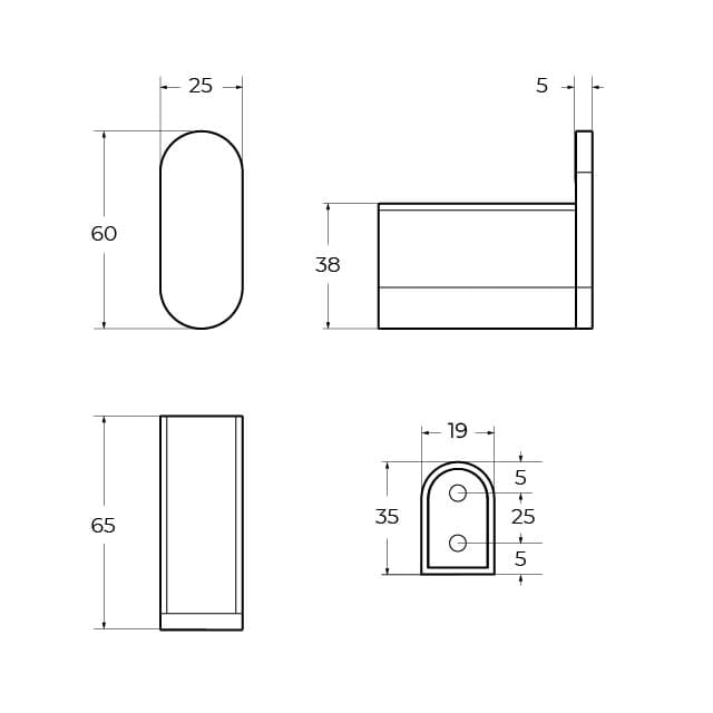 Крючок Cezares Stylus STYLUS-HK-NOP чёрный матовый