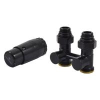 Комплект узла нижнего подкл SCHLOSSER прямой STANDARD 3/4" (Ral 9005) с термогол. М30х1,5, ниппеля 1/2"Х3/4"