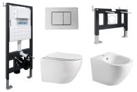 Комплект унитаза и биде Abber AC1100-AC0105-AC0120-AC1150-AC0101P с инсталляцией