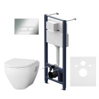 Комплект инсталляция с унитазом и клавишей AM.PM Spirit 2.0 IS47051.701738 белый хром