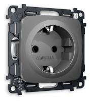 Розетка с заземлением без рамки Ambrella Volt Quant MO656010