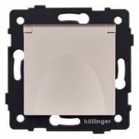 Розетка с заземлением с крышкой, без рамки Kollinger  REA-006GD
