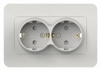 Розетка двойная с заземлением и со шторкой Elbi Eleсtriс Jazz 508-016200-917
