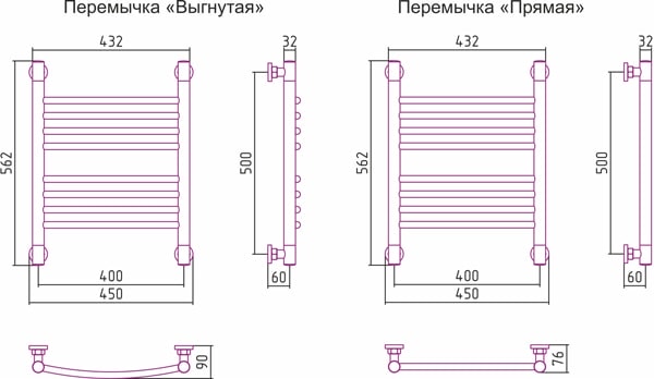 Полотенцесушитель водяной Сунержа Богема+ 50x40 00-0220-5040